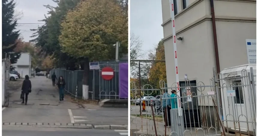 Spitalul din Sibiu închide accesul auto și montează o barieră de 10.000 de lei
